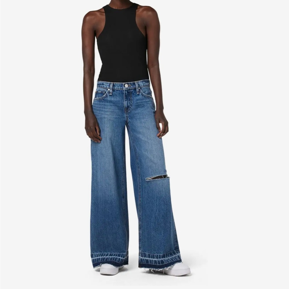 NWT Hudson Freya Mid-Rise Wide Leg Distressed Skater Jeans Sz 30 - Picture 4 of 16